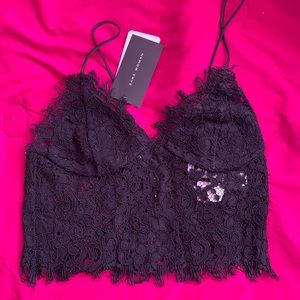 ZARA Black Lace Top/NWT/Size S